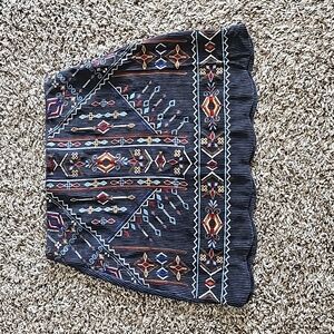 Corduroy embroidered skirt